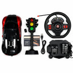 1:16 RC Racing Car with Steering Wheel & Accelerator Pedal - City Toys