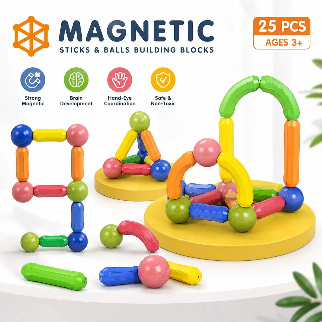 25 / 36 / 42 / 64 PCS Magnetic Blocks Toy Set – STEM Montessori Building Kit for Kids 3+ - City Toys