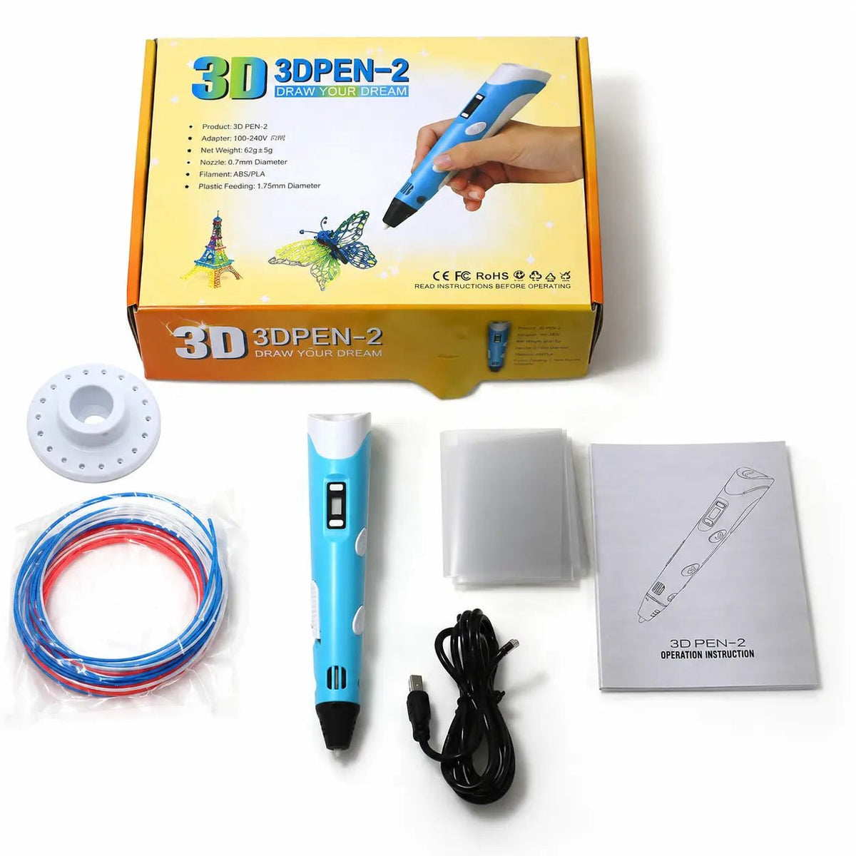 3D Pen for Kids & Adults | LCD Display Drawing Pen with PLA Filaments - City Toys