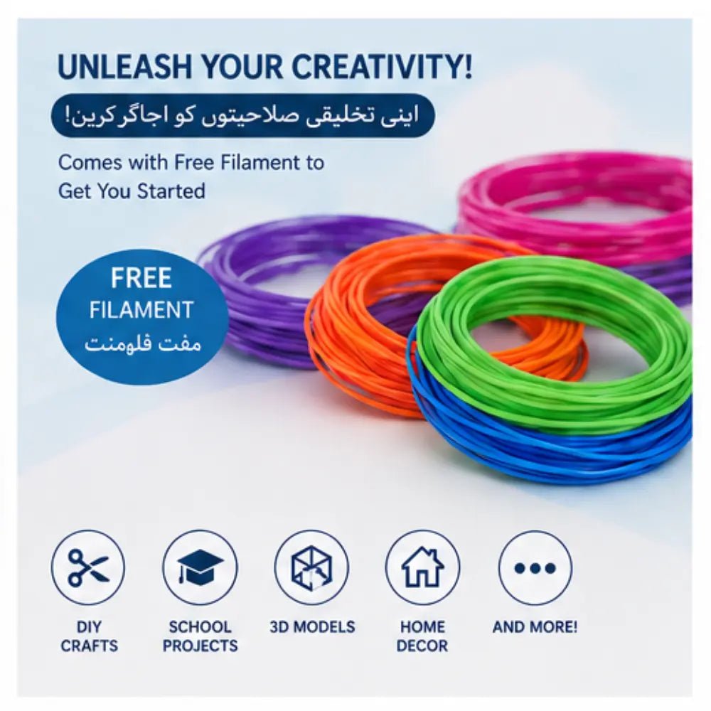 3D Printing Pen for Kids & Adults | Rechargeable 3D Drawing Pen with 3 PLA Filaments - City Toys