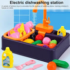 Electric Kitchen Sink Toy for Kids | Running Water Pretend Play Set - City Toys