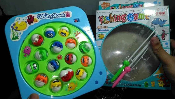Fishing Game Toy For Kids 15 Pc Fish 2 Fishing Sticks Cell Operated - City Toys
