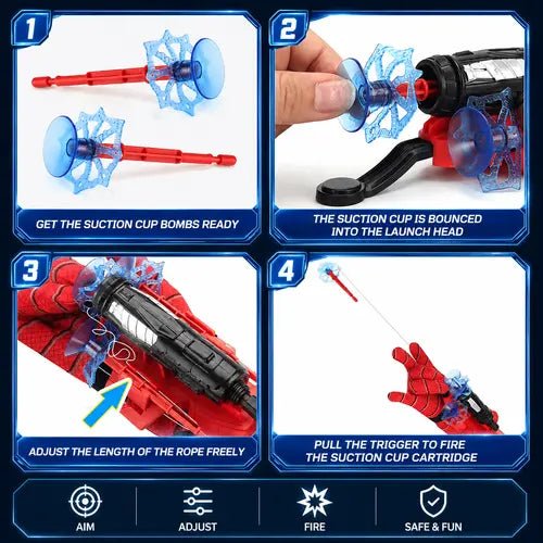 Hero Web Shooter Wrist Launcher Toy for Kids | Superhero Glove with Suction Darts - City Toys