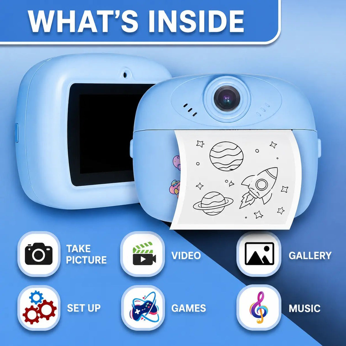 Instant Print Camera for Kids | Rechargeable Digital Camera - City Toys