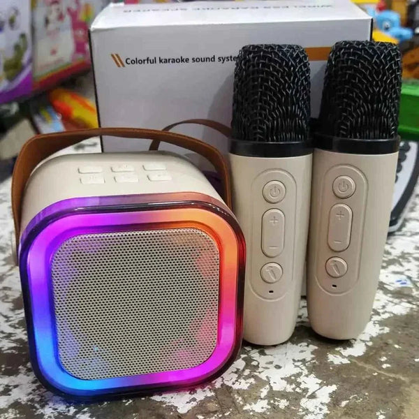 K12 Dual Wireless Karaoke Mic & Bluetooth Speaker – Lights, AUX/USB/SD - City Toys