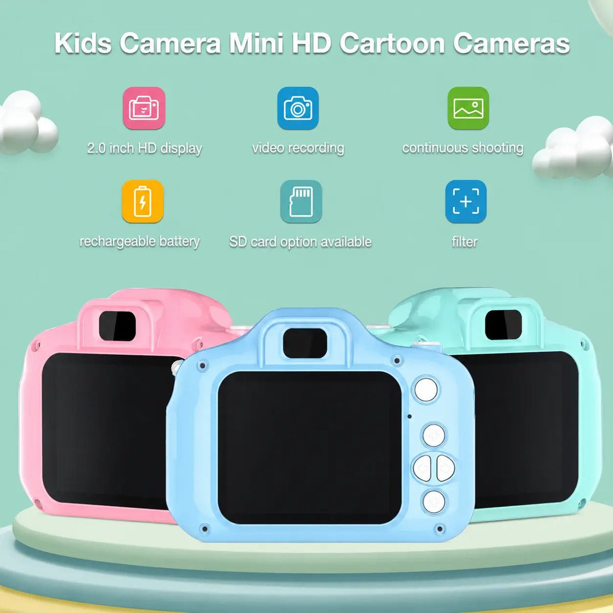 Kids HD Digital Camera – Rechargeable Battery Fun Filters & Games - City Toys