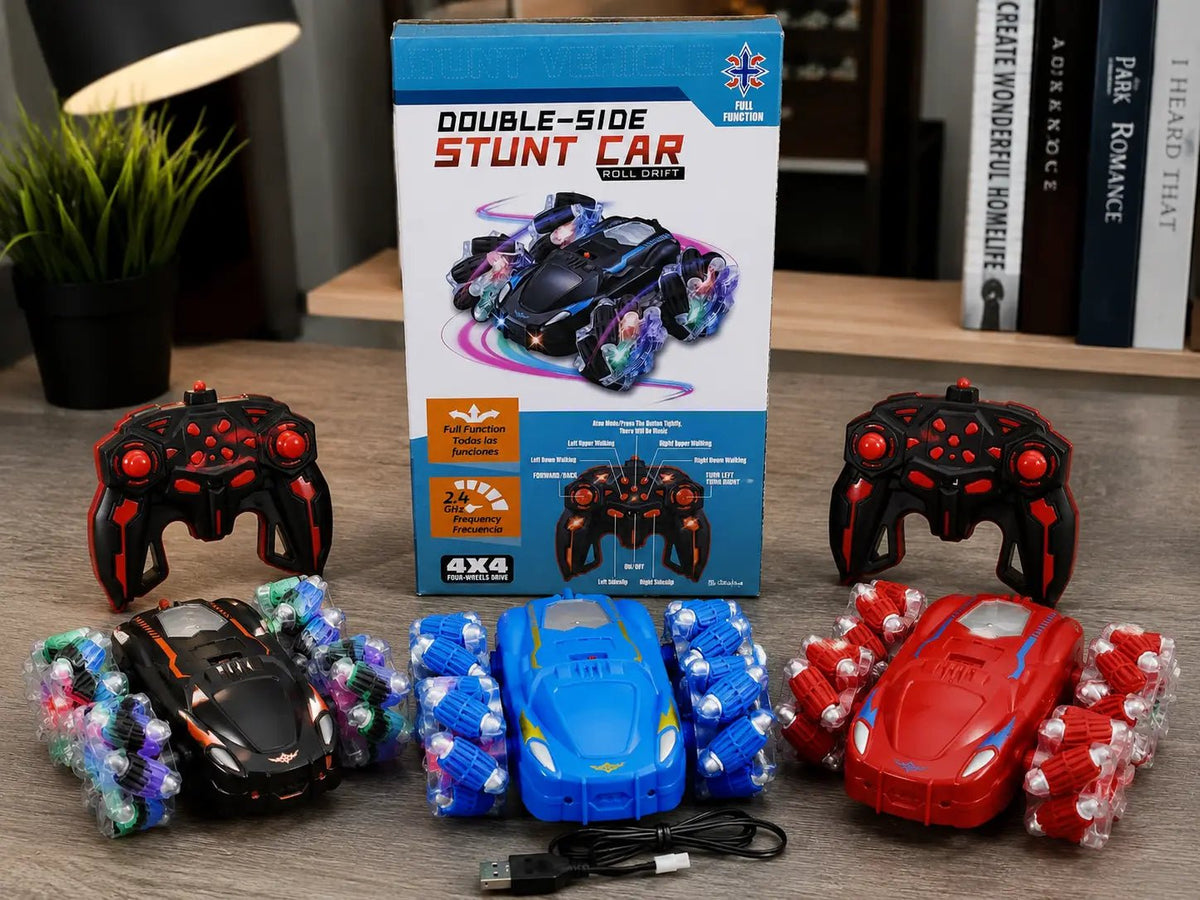 Remote Control Battery Operated Double-Side Stunt Car Roll Drift - City Toys